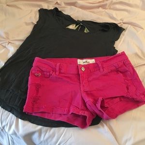 Hollister Distressed Low Rise Shorts